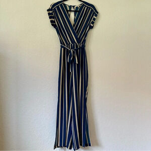 Monteau Striped Jumpsuit Size Small
